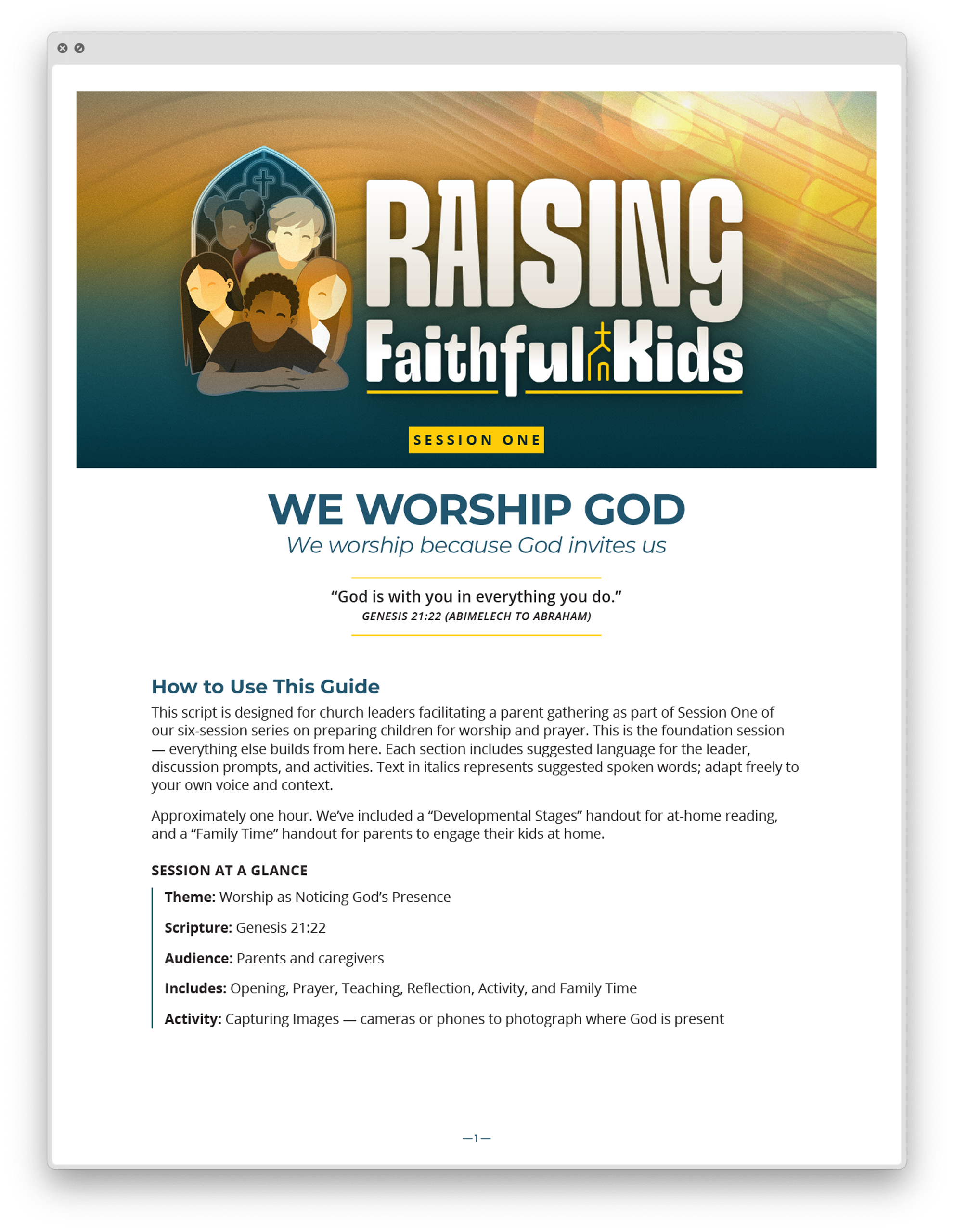 Raising Faithful Kids - Parent Session