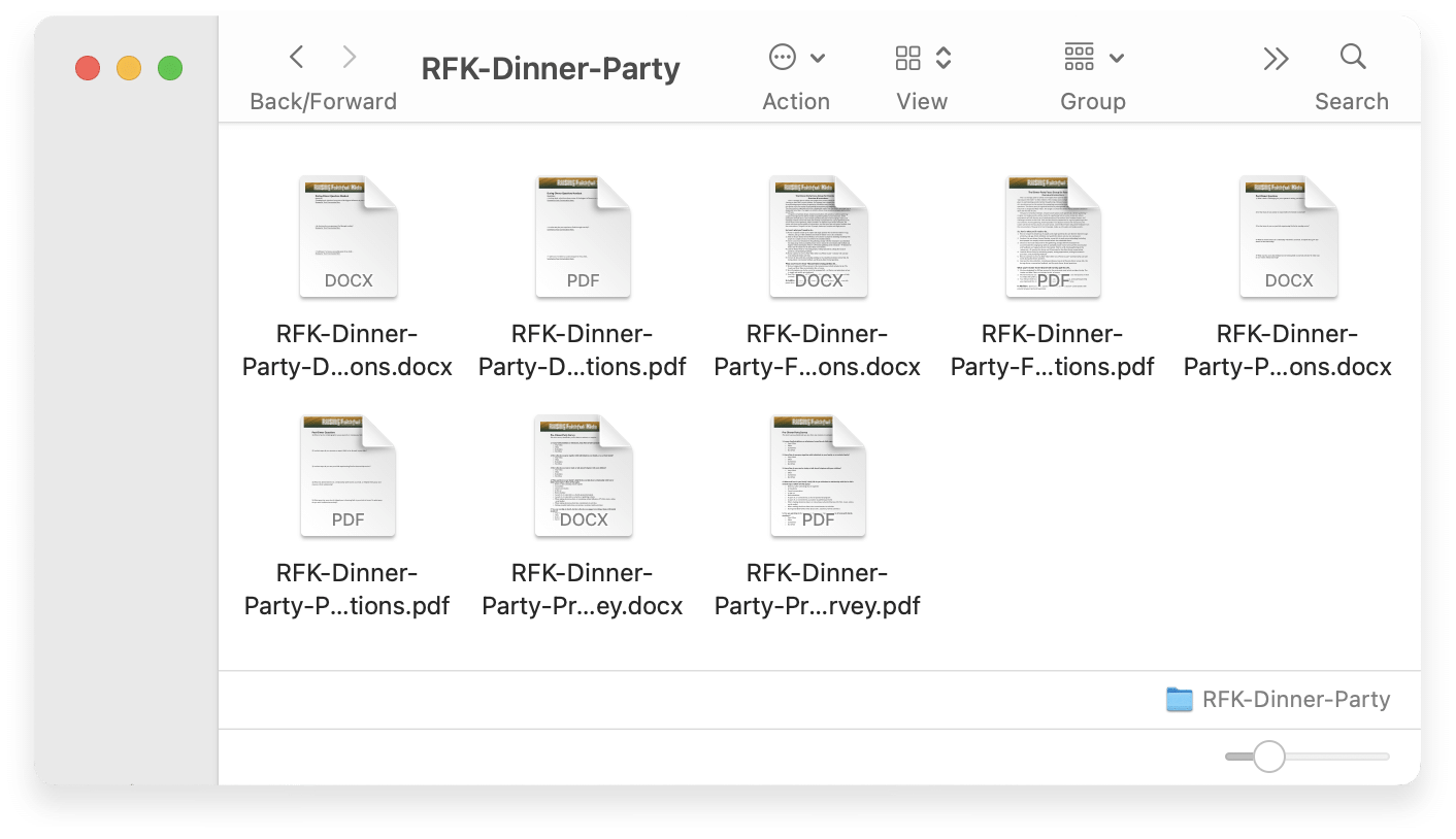 RFK Dinnner Party Files